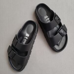 BIRKENSTOCK Papillio Arizona Exquisite Chunky Sandal in Black Size 38 (US 7-7.5)